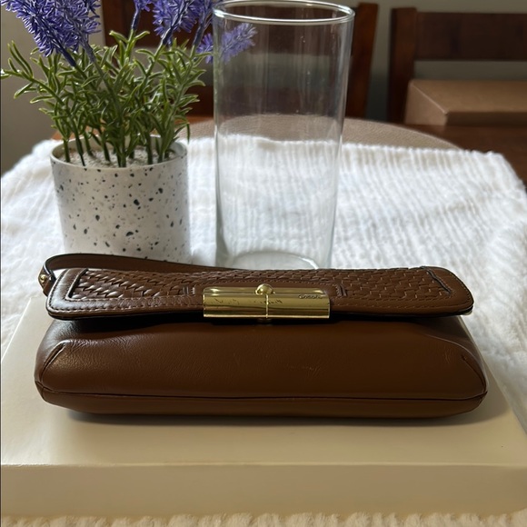 Coach Vintage Woven Tan Leather Small Shoulder Bag - Picture 7 of 14